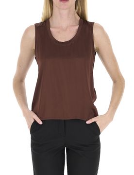 Dixie Blusa in satin MARRONE L