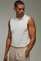 Herren Common Pace Lauf-Tanktop In Normaler Passform Off White Größe Medium