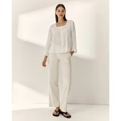Blusa de mujer manga francesa escote cuadrado