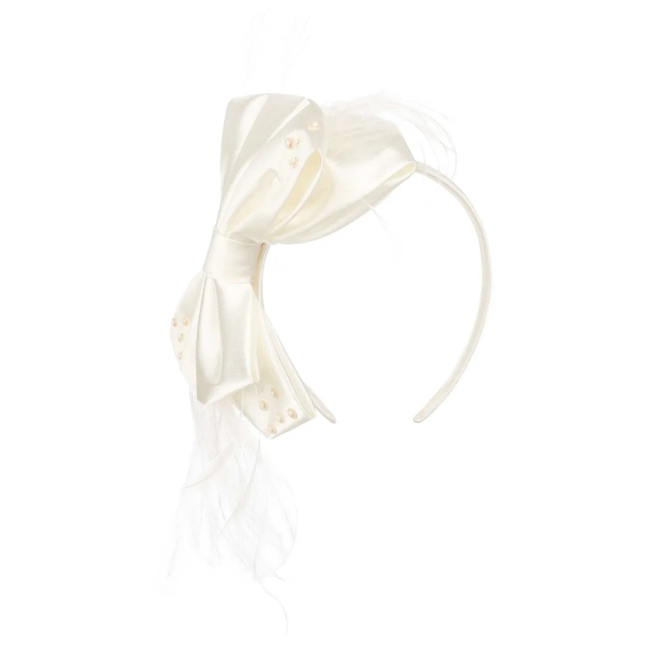 Uni Satin Fascinator by - cream white - Damen - McBURN - FashionsVida