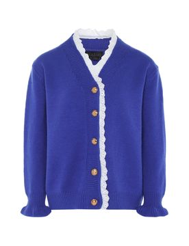 NAEMI Cárdigan azul / blanco