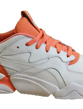 Nova X Pantone 2 Living Coral Leather Lace Up Womens Trainers 371211 01 - White - Size Uk 5 - Puma - FashionsVida