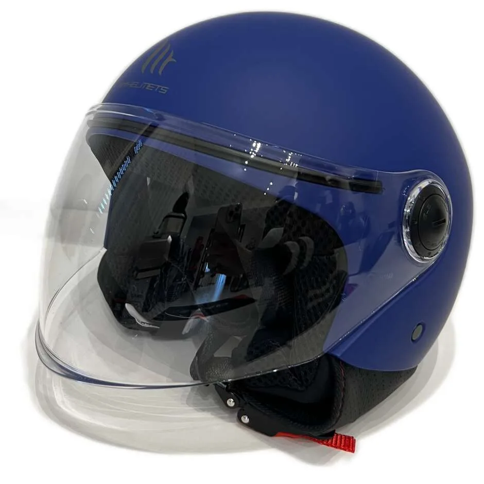 Casco Moto Jet STREET Solid A7 Blu Opaco taglia XS - MT Helmets - FashionsVida