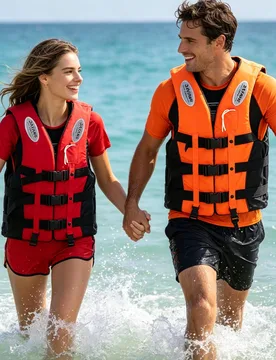 Pieza Chaleco de flotación profesional para adultos de tela Oxford, adecuado para deportes acuáticos, chaleco de pesca de alta flotabilidad, chaleco - Shein - FashionsVida