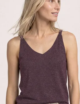 Top mit V-Neck und Glitzerdetails female Rot - Street One - FashionsVida