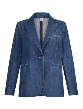 Blazer in denim impreziosito da strass