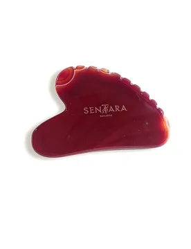 Piedra de masaje - Gua Sha Corazón con dientes Cornalina Rojo rojo - Sentara - FashionsVida