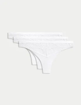Pk Body Soft™ Lace Thongs White female - Body by M&S - FashionsVida