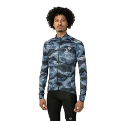 Maglia A Maniche Lunghe Abstract Mountains Performance Steel Blue