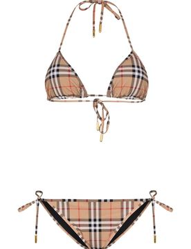 BURBERRY Checked Triangle Bikini
