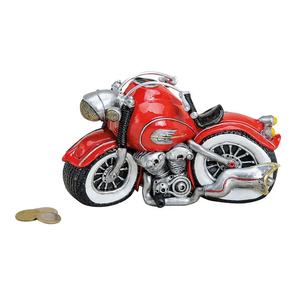 Spardose "Motorrad" aus Polyresin - Wurm - FashionsVida