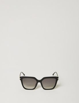Lunettes de soleil géométriques avec logo