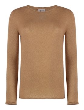 The (alphabet) Silk-Cashmere Blend Pullover with Rounded Neck