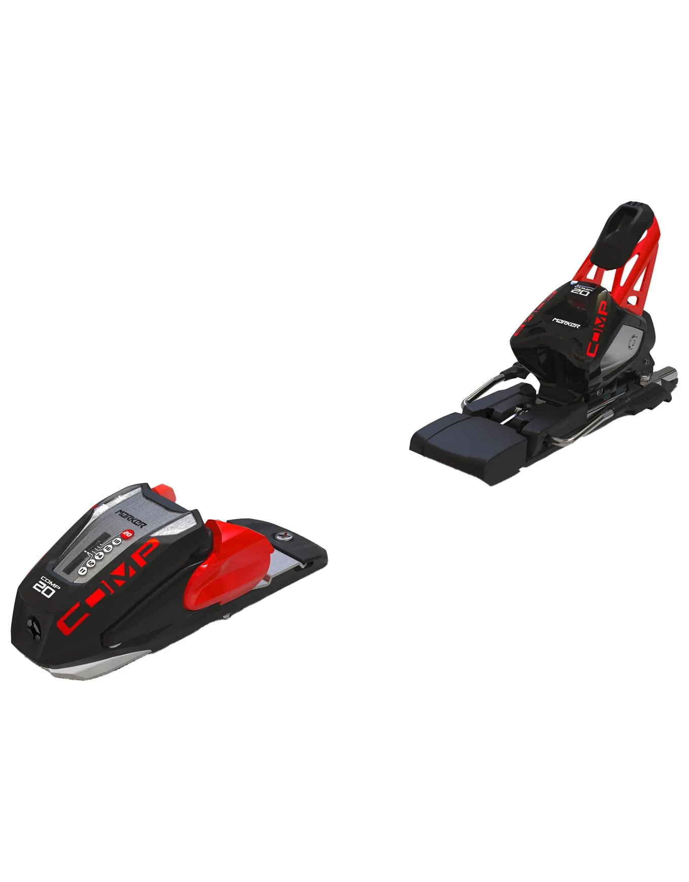 Fixations de ski - Comp 20 Black/Flo-Red - Rouge - Marker - FashionsVida