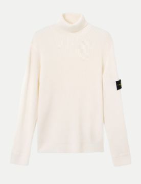 Regular-Fit Rollkragenpullover Weiß XL