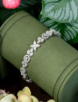 HIBRIDE Super Luxury Flower Round White Cubic Zirconia Bracelets For Women Wedding Engagement Party Jewelry Accessories B-190 - Aliexpress - FashionsVida