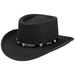 Telescope Crown Litefelt Wool Hat by - black - Size: M (56-57 cm)