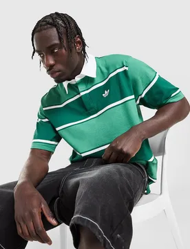 Striped Rugby Poloshirt - Herren, Grün - male - Size: M - adidas Originals - FashionsVida