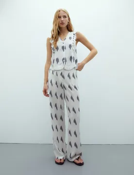 Pantalones rectos de mujer largo - Andam - FashionsVida
