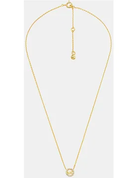 Collar con colgante de con logotipo de plata de ley chapada en oro - Michael Kors - FashionsVida