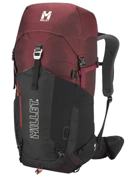 Sac à dos de trekking polyvalent - Ubic 40 Black/Dark Red en Matières Recyclées - Bordeaux - Millet - FashionsVida