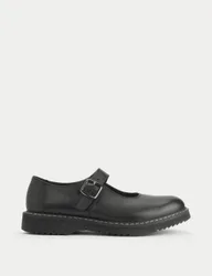 Kids' Leather Mary Jane Schoolwear Shoes (12.5 Small - 9 Large) Black Female