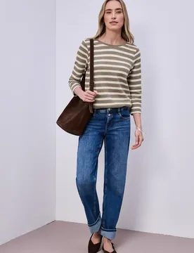 Gestreiftes Shirt female Braun
