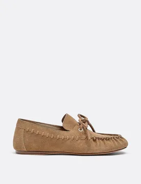 Leder-Bootsschuhe mit Schleife BEIGE 39 - Stradivarius - FashionsVida