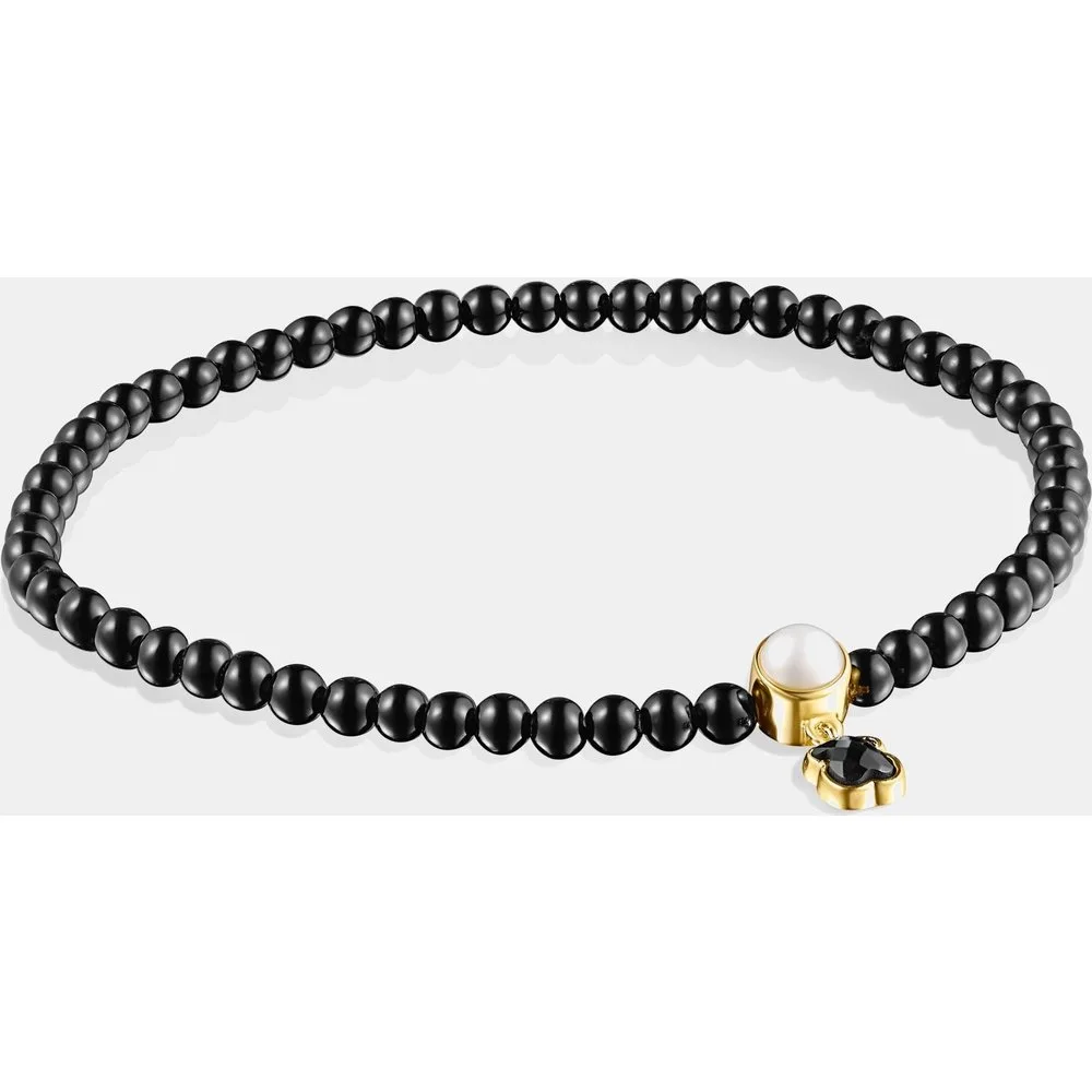 Pulsera glory de ónix y bañada en oro 18 kt sobre plata con perla - Tous - FashionsVida