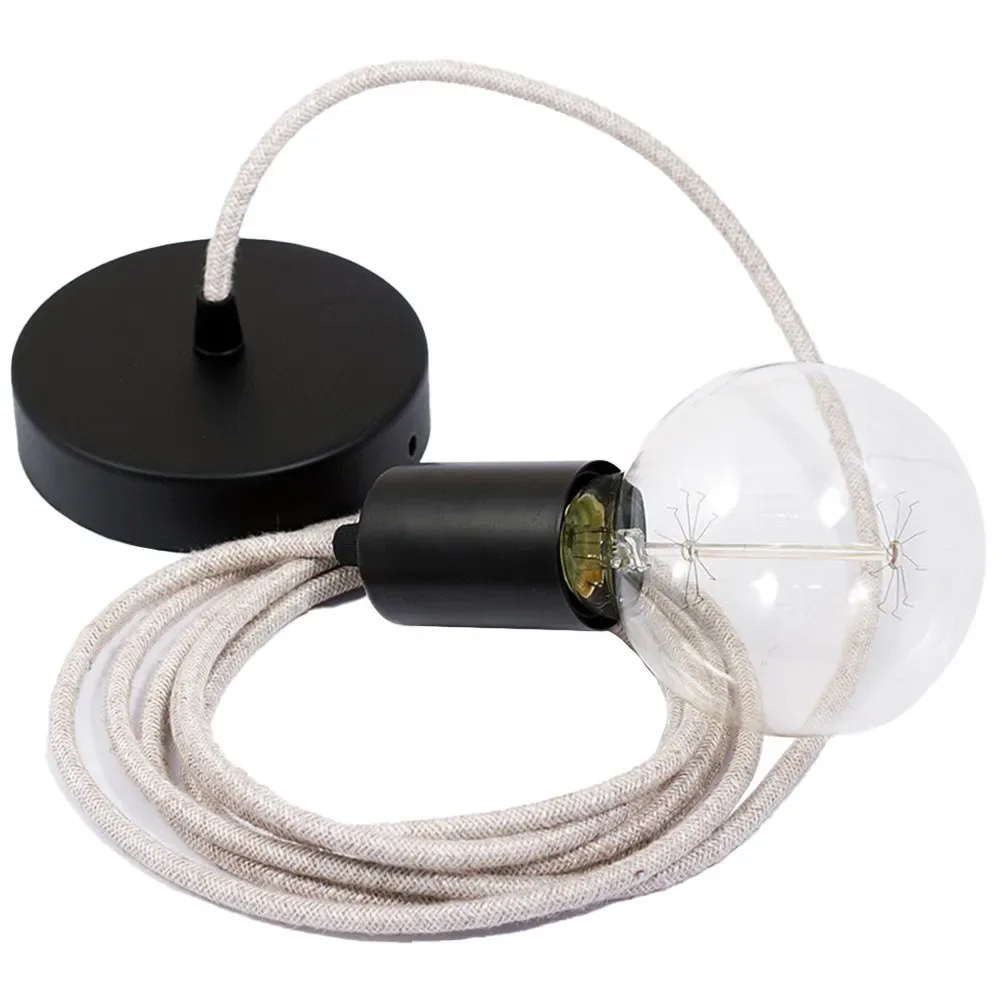 Cables Suspension Luminaire Rn01 2 M Beige / Black One Size - Creative - FashionsVida