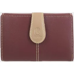 Billetero cartera de señora fabricado en piel vacuno y lona canvas