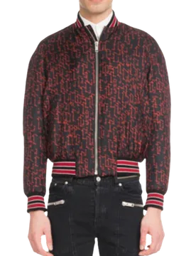 Black and Red Silk Bomber Jacket - Givenchy - FashionsVida