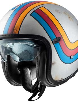 Casco Moto Jet VINTAGE PLATINUM ED. EX 77 BM Silver taglia XL