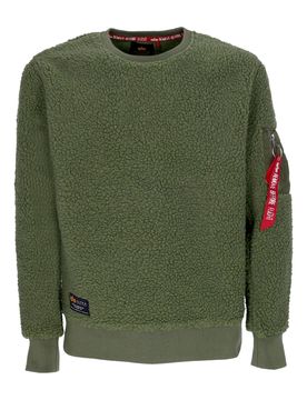 Felpa Girocollo Uomo Teddy Sweater Sage Green