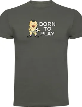 T-shirt à Manches Courtes Born To Play Football Dark Army Green L - Kruskis - FashionsVida