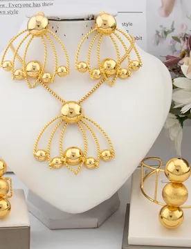 African Ethiopia Necklace Earrings Bangle Ring Luxury Dubai Color Jewelry Sets Bridal Wedding Gifts Party For Women Jewelry - Aliexpress - FashionsVida