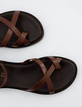 Sandalias Plana Marrón - , 36