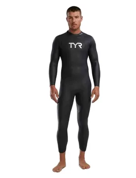 Hurricane Cat 1 Long Sleeve Neoprene Wetsuit Silver / Black M-L Men - TYR - FashionsVida