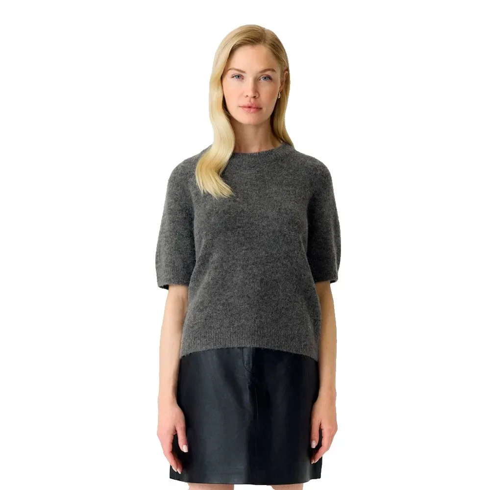 Maglione A Maniche Corte Johi Medium Grey Melange 2XL - Yas - FashionsVida