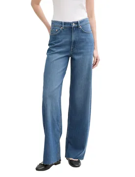 Pantalon Wide Leg Clean Mid Stone Blue Denim S - Tom tailor - FashionsVida