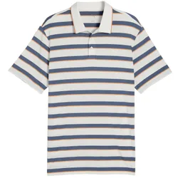 Polo Cloudspun Stripe, weiss/indigo m