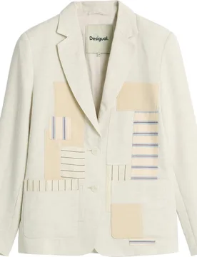Blazer de mujer patchwork blanca - Desigual - FashionsVida