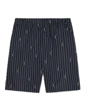 Shorts in cotone rigato stampa coccodrillo
