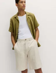 Loose Fit Pure Linen Chino Shorts Natural Mix male