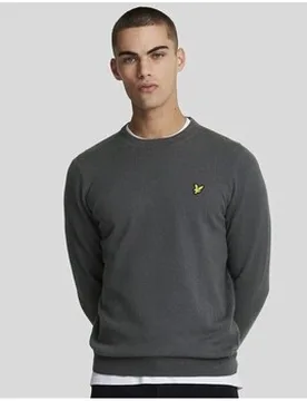 Pullover Kn2110v Merino Crew-W63. Gunmetal It S Male - Lyle & Scott - FashionsVida