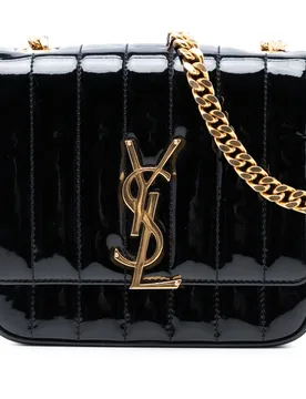Small Patent Monogram Vicky Chain Bag - Saint Laurent - FashionsVida