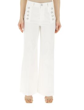 Pantalone vita alta BIANCO L