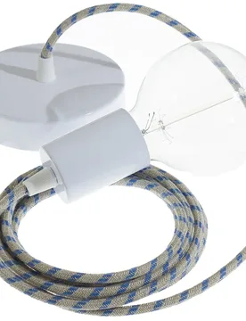Cables Suspension Luminaire Rd55 Stripes 50 Cm Steward Blue / White One Size - Creative - FashionsVida