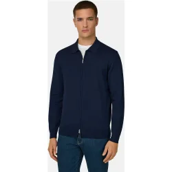 Jersey full zip de lana merina