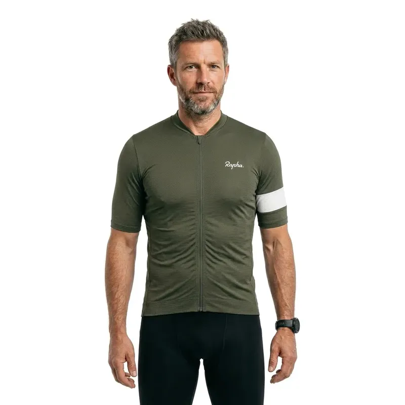 Maglia A Maniche Corte Core Lightweight Dark Green / White